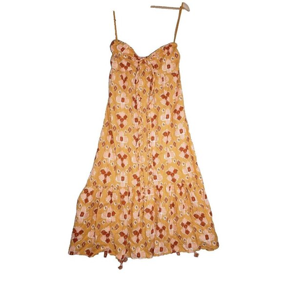 Aerie Women’s Boho Sundress | Floral Print Maxi Dress | Yellow & Orange | Size L - Picture 8 of 16
